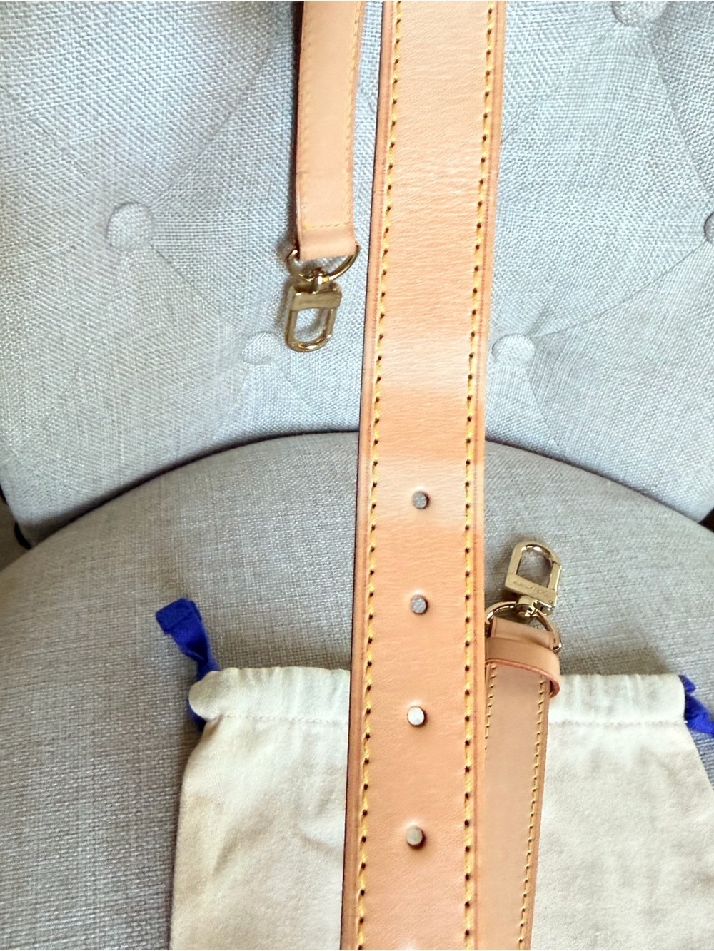 Louis Vuitton Travel Keepall Adjustable Vachetta Leather Strap w/ Box & Dust Bag - Picture 13 of 16